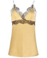 Nina Ricci - Lace V-Neck Silk Top - Lyst