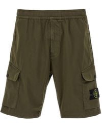 Stone Island - Logo Badge Bermuda Shorts - Lyst