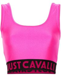 Just Cavalli - Top corto con logo en la cinturilla - Lyst