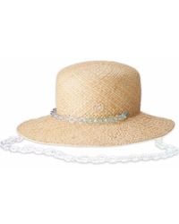Maison Michel New Kendall Straw Hat in White | Lyst