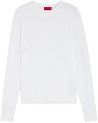 HUGO - Regular-Fit Knitted Sweater With Crew Neckline - Lyst