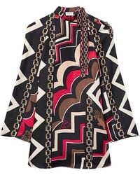 PUCCI - Istrice-Print Silk Twill Dress - Lyst