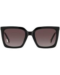 Carolina Herrera - Lunettes De Soleil Carrées À Plaque Logo - Lyst