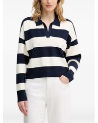 Benetton - Striped Polo-Collar Sweater - Lyst