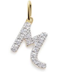 Monica Vinader - 14Kt M Charm Diamond Necklace - Lyst