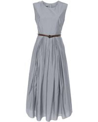 Emporio Armani - Sleeveless Dress With Leather Belt - Lyst
