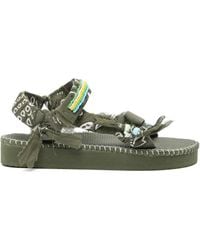 ARIZONA LOVE - Trekky Stitch Bead-Embellished Bandana-Print Sandals - Lyst