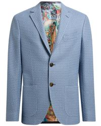 Etro - Single-Breasted Micro-Pattern Cotton Blazer - Lyst