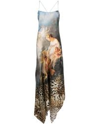 Roberto Cavalli - Kleid aus Seide mit Print - Lyst
