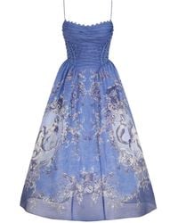 Zimmermann - Kleedjes ,Blauw ,Katoen Rebellion Beaded Picnic Dress - Lyst