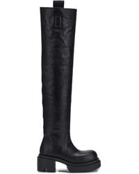 Rick Owens - Leather Over-The-Knee Sneakers - Lyst