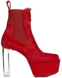 Rick Owens - カーフヘア プラットフォーム ブーツ 130mm - Lyst