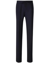 Lardini - Drawstring-Waist Pressed-Crease Trousers - Lyst