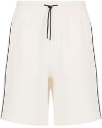 Emporio Armani - Pantalones cortos de chándal con logo en jacquard - Lyst