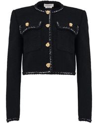 Alexander McQueen - Cropped Tweed Jacket - Lyst