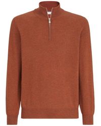 Brunello Cucinelli - Mouliné Cashmere Sweater With Half Zip - Lyst