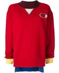 Marni Sweatshirt in Colour-Block-Optik - Rot