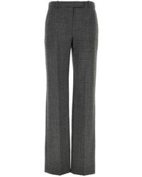McQueen - Embroidered Wool Trousers - Lyst