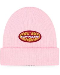 Supreme - Logo-Patch Beanie Hat - Lyst