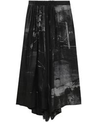 Y's Yohji Yamamoto - Abstract-Print Pleated Trousers - Lyst