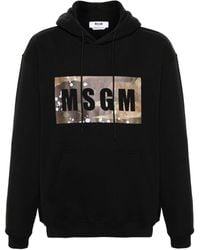 MSGM - Logo-print Cotton Hoodie - Lyst
