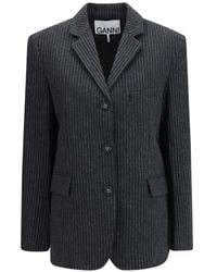 Ganni - Pinstriped Blazer - Lyst
