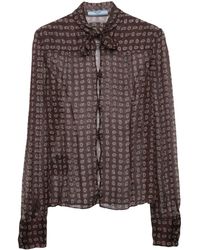 Prada - Paisley-print Chiffon Shirt - Lyst
