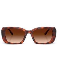 COACH - Maxi Sculpted C Tortoiseshell-Effect Rectangle-Frame Sunglasses - Lyst