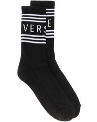 Versace - Gerippte Socken mit 90s Vintage-Logo - Lyst