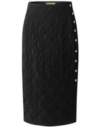 Shanghai Tang - Textured Button Skirt - Lyst