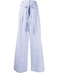 Jejia - Stripe-print Tie-waist Palazzo Pants - Lyst