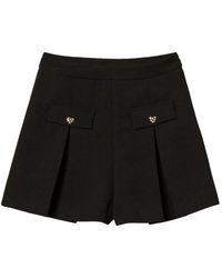 Twinset - Crêpe Shorts With Heart-Shaped Buttons - Lyst