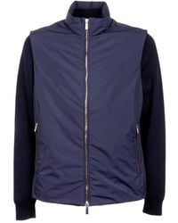 Moorer - Zip-Up Knitted-Sleeve Jacket - Lyst