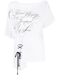 Femme Vêtements Tops T-shirts T-shirt karo en cotoncachemire Coton Ann Demeulemeester en coloris Noir 