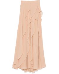 Elie Saab - Silk Midi Skirt - Lyst