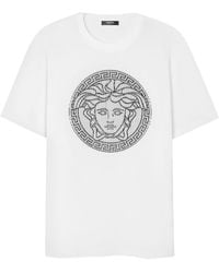 Versace - Medusa Sliced Cotton T-shirt - Lyst