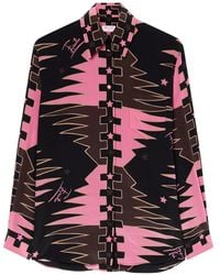 PUCCI - Valdimontone Print Oversized Silk Shirt - Lyst