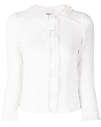 Isabel Marant - Georgia Ruffled Semi-Sheer Blouse - Lyst