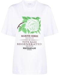 Marine Serre - Graphic-print Organic Cotton T-shirt - Lyst