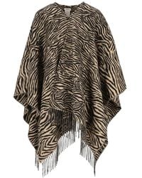 Fendi - Wool Poncho With Tiger Animalier Print - Lyst