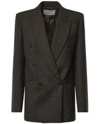 Frankie Shop - Glen-Plaid Double-Breasted Blazer - Lyst