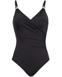 MICHAEL Michael Kors - Logo V-Neck Swimsuit - Lyst