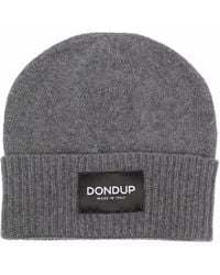 Dondup - Logo-Patch Knitted Beanie - Lyst