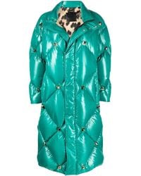 Philipp Plein - Quilted Studded Padded Coat Green - Lyst