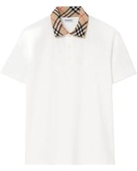 Burberry - Polo De Algodón Con Cuello A Cuadros - Lyst