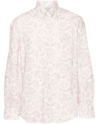 Brunello Cucinelli - Katoenen Overhemd Met Paisley-print - Lyst