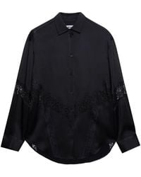 MSGM - Camisa Con Paneles De Encaje - Lyst