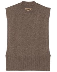 Uma Wang - Front Ribbed-Knit Sleeveless Sweater - Lyst
