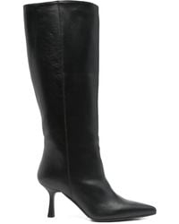 GISÉL MOIRÉ - 80Mm Calf-Leather Pointed-Toe Knee-High Boots - Lyst