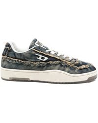 DIESEL - Ausgefranste Jeans-Sneakers - Lyst